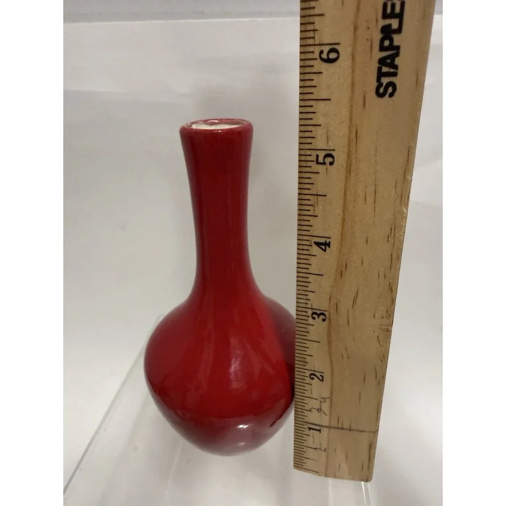 Vintage Haeger USA 382 Bud Vase Haeger Red 5.5